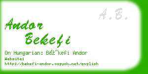 andor bekefi business card